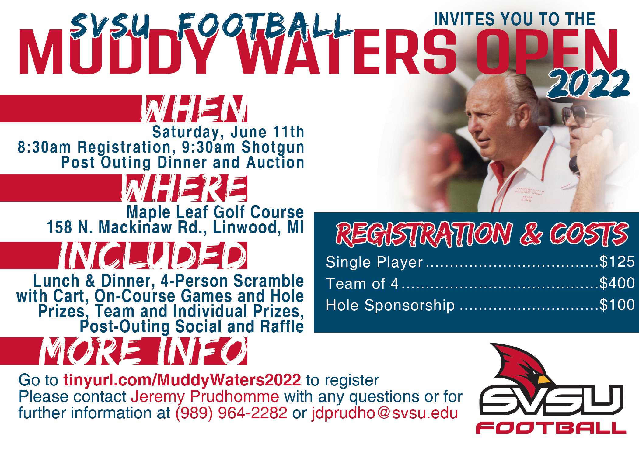 SVSU Football Muddy Waters Open set for June 11th