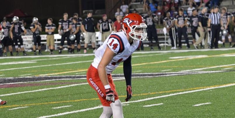 Ryan Verhelst had two big interceptions in his final home game at Wickes Stadium for the Cardinals...
