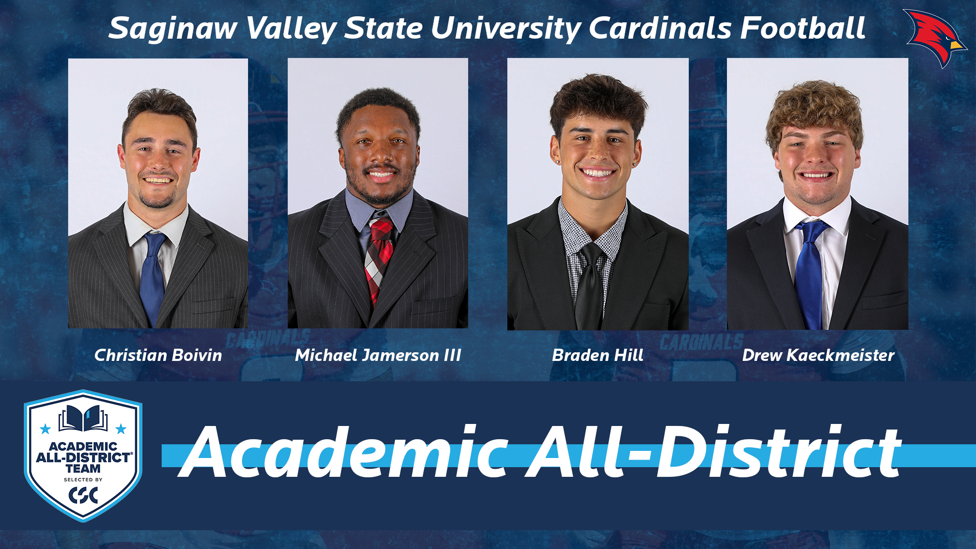 Four Cardinals Earn Academic All-District&reg; Awards