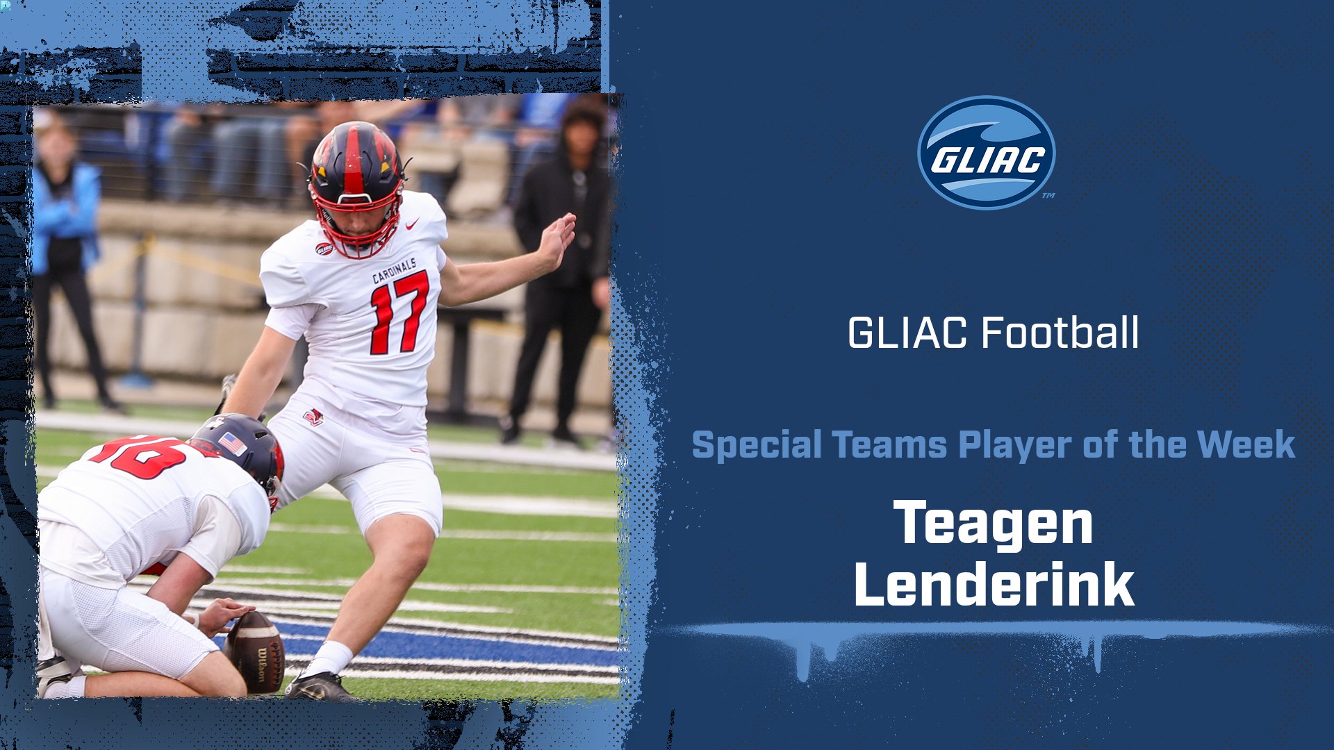Teagen Lenderink Named GLIAC Special Teams Player of the Week