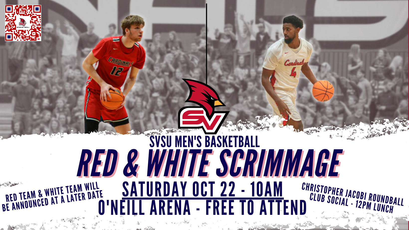 Annual Men&rsquo;s Basketball Red & White Scrimmage Set for Oct. 22 at 10am, Roundball Club Social to follow