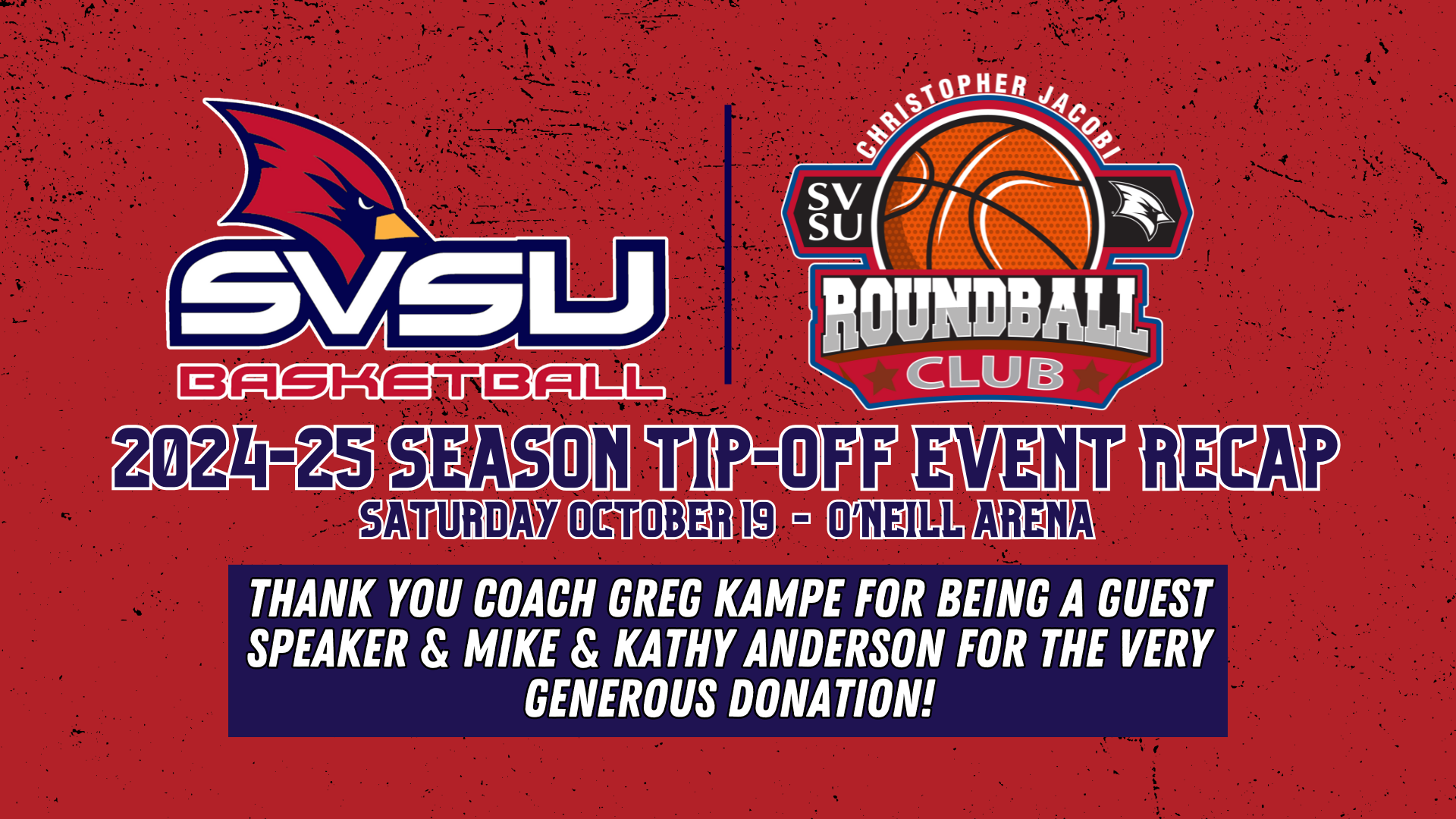 Coach Kampe As Guest Speaker & Anderson Family&rsquo;s $50,000 Donation Highlight Roundball Season Tip-Off Event