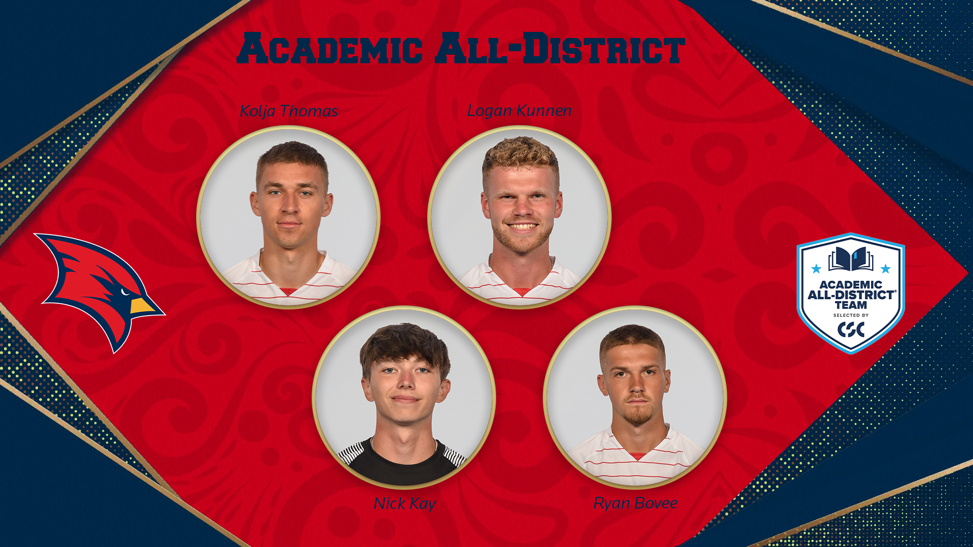 Four Cardinals Earn Academic All-District Honors