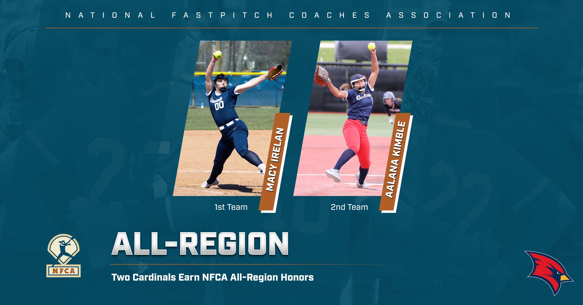 Irelan and Kimble Earn NFCA All-Region Honors
