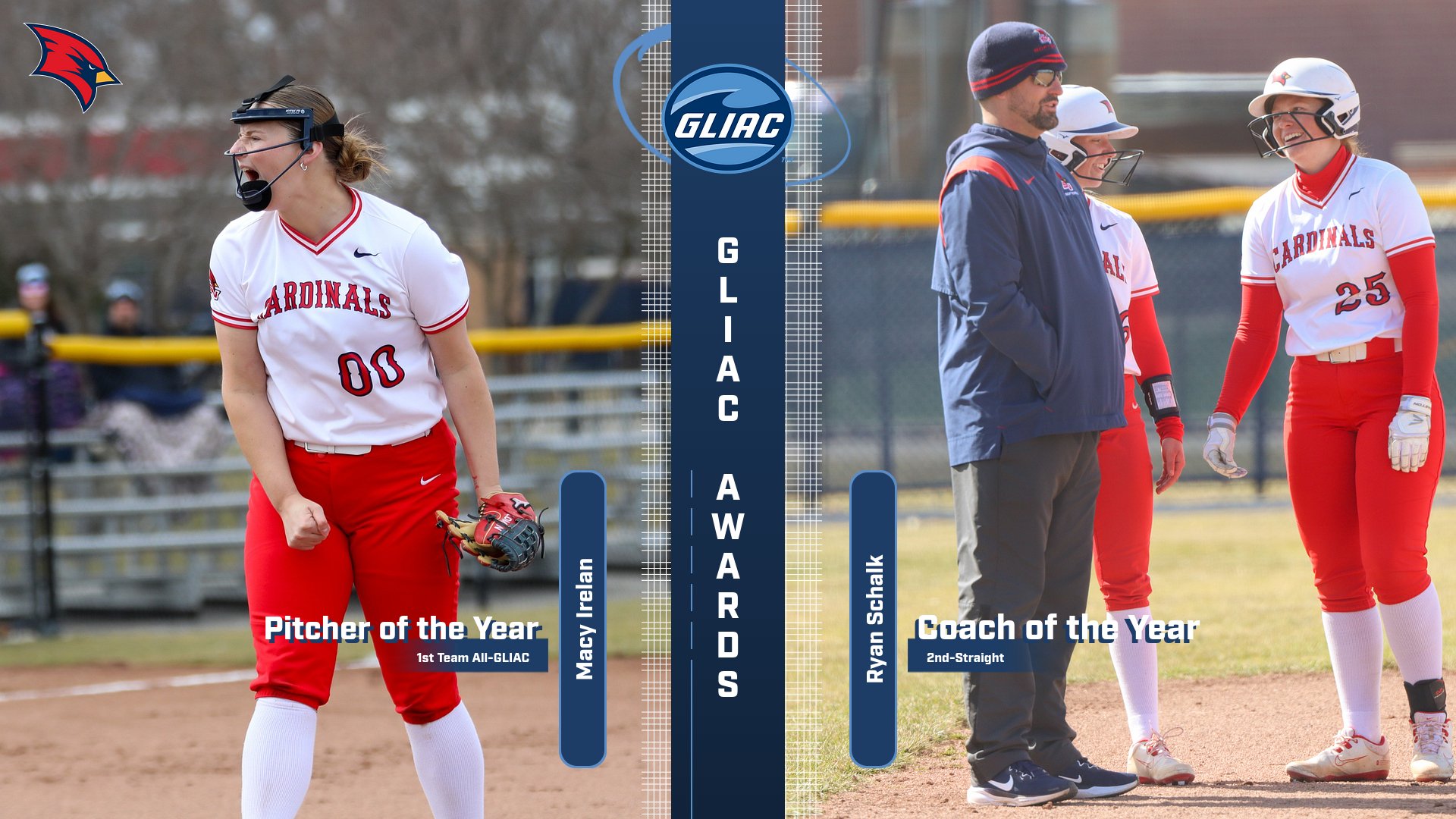 Cardinals Capture Back-To-Back Pitcher of the Year and Coach of the Year Awards as GLIAC Softball Awards Announced
