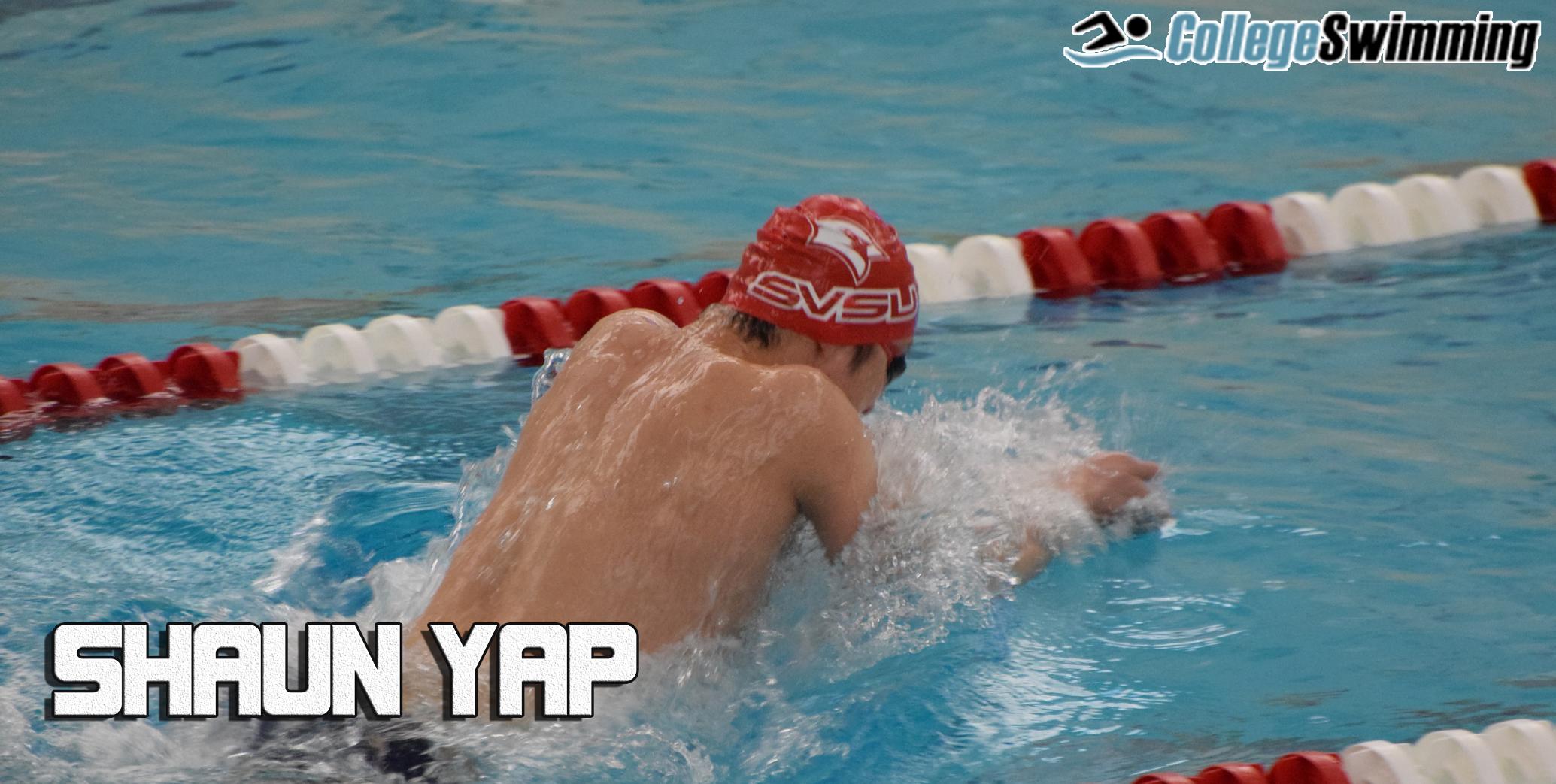 Shaun Yap Earns CollegeSwimming.com GLIAC Male Swimmer of the Week