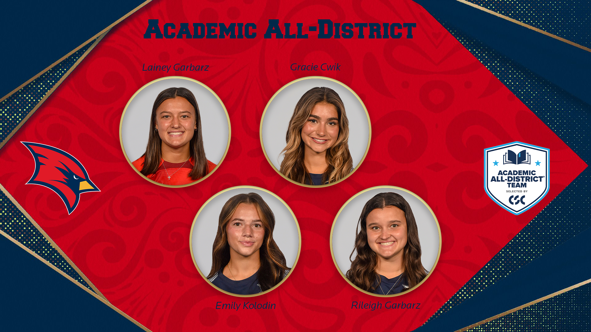Four Cardinals Earn Academic All-District Honors